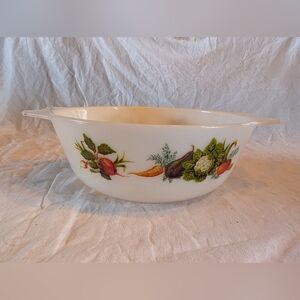 2/30$ Pyrex Cookware Bowl with Vegetable Design "Tuscany Market Garden"
